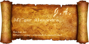 Jáger Alexandra névjegykártya
